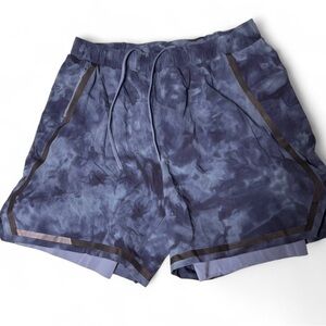 lululemon athletica Men's Navy Tie-Dye Athletic Shorts